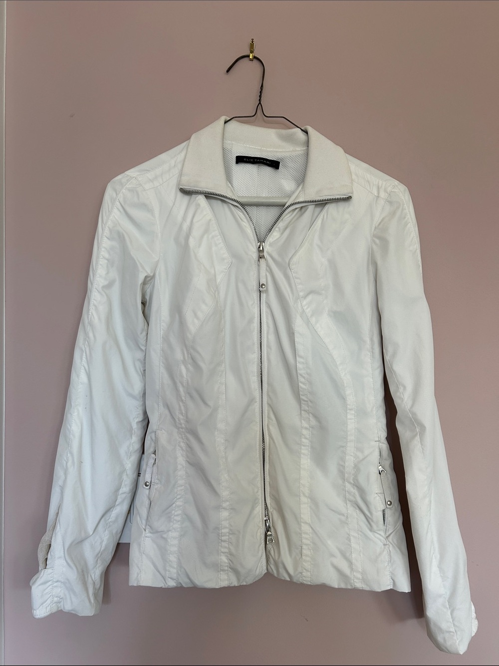Elie Tahari Lightweight White Zip-Front Women’s Jacket size XS/P